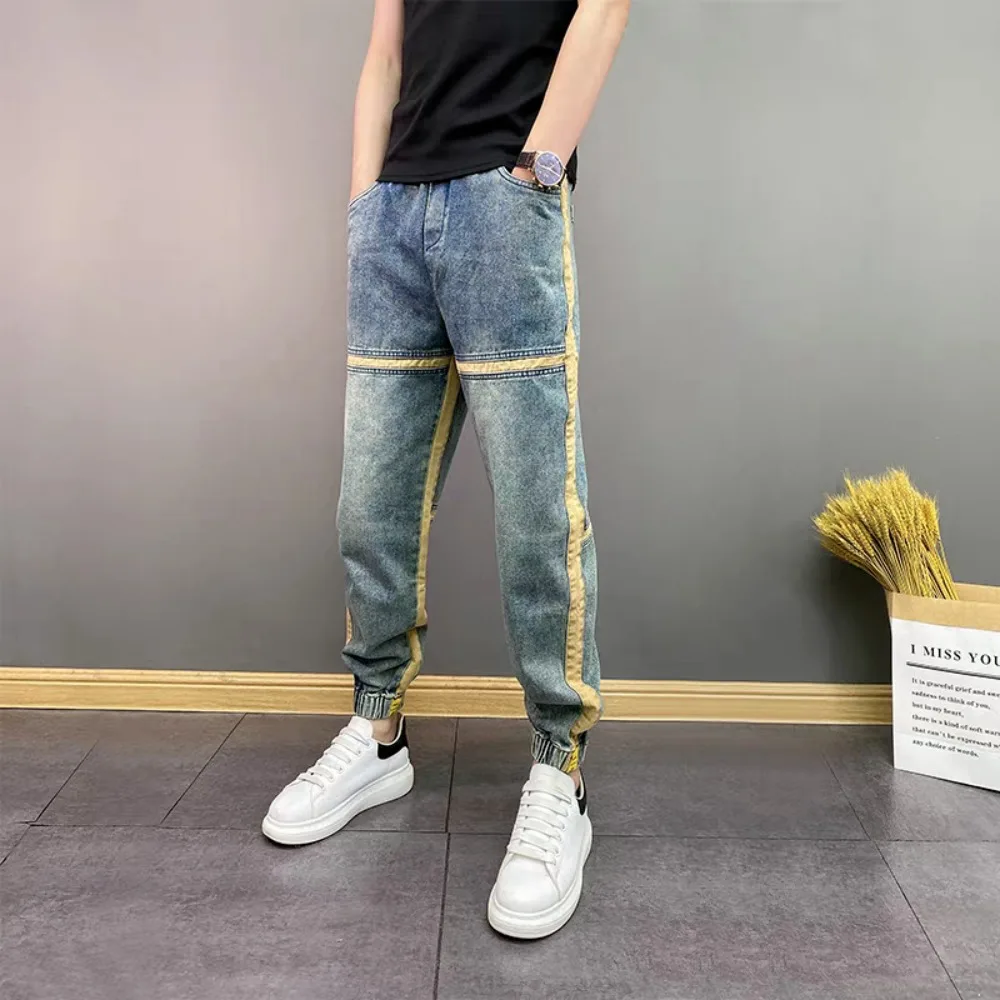 Washable new elastic-waisted spliced fashionable harem trousers, a hot-selling item
Washable new elastic-waisted spliced fashionable harem trousers, a hot-selling item