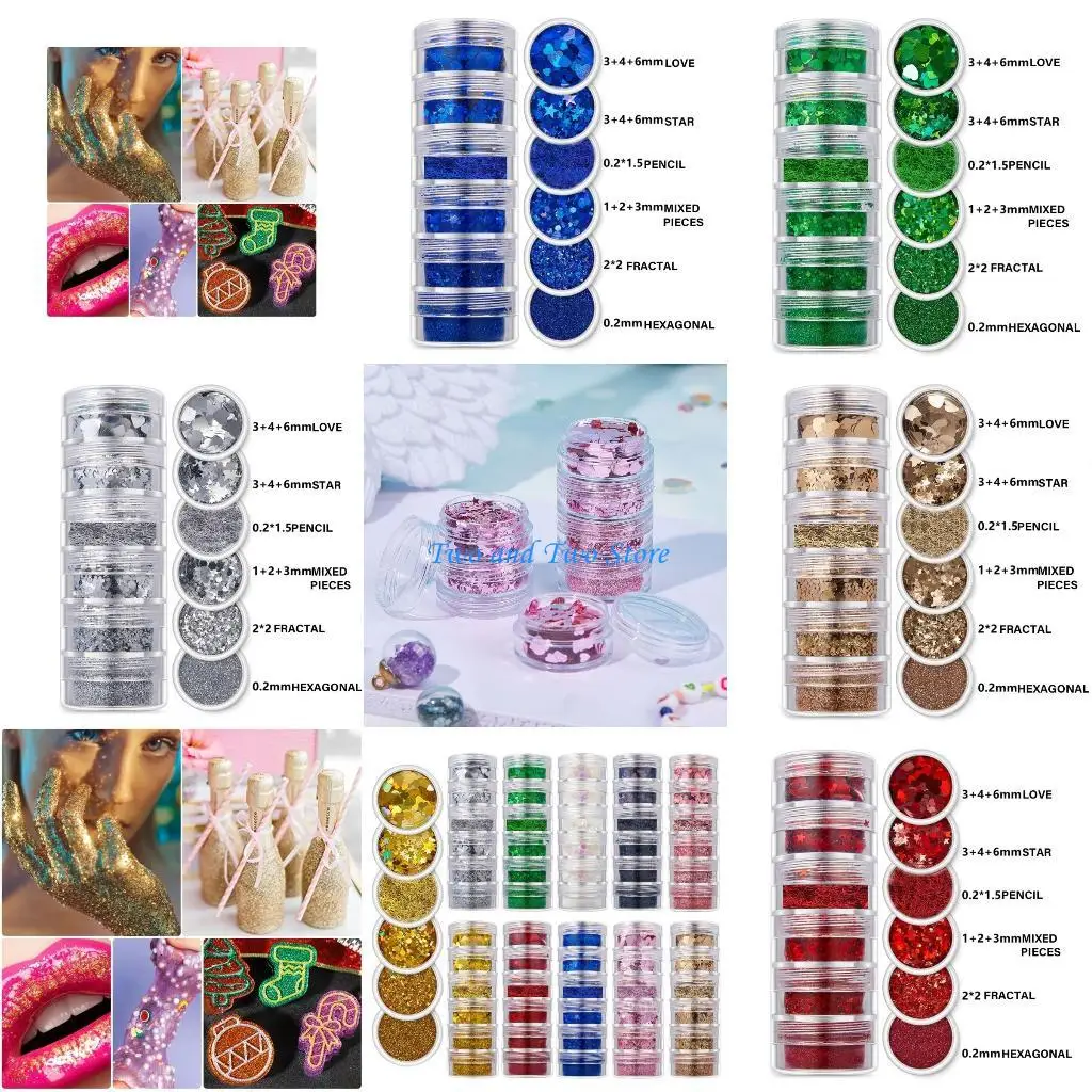 HX6F 10 Colors Art Sequins Professional Glitter Powder for Makeup Enthusiasts
HX6F 10 Colors Art Sequins Professional Glitter Powder for Makeup Enthusiasts