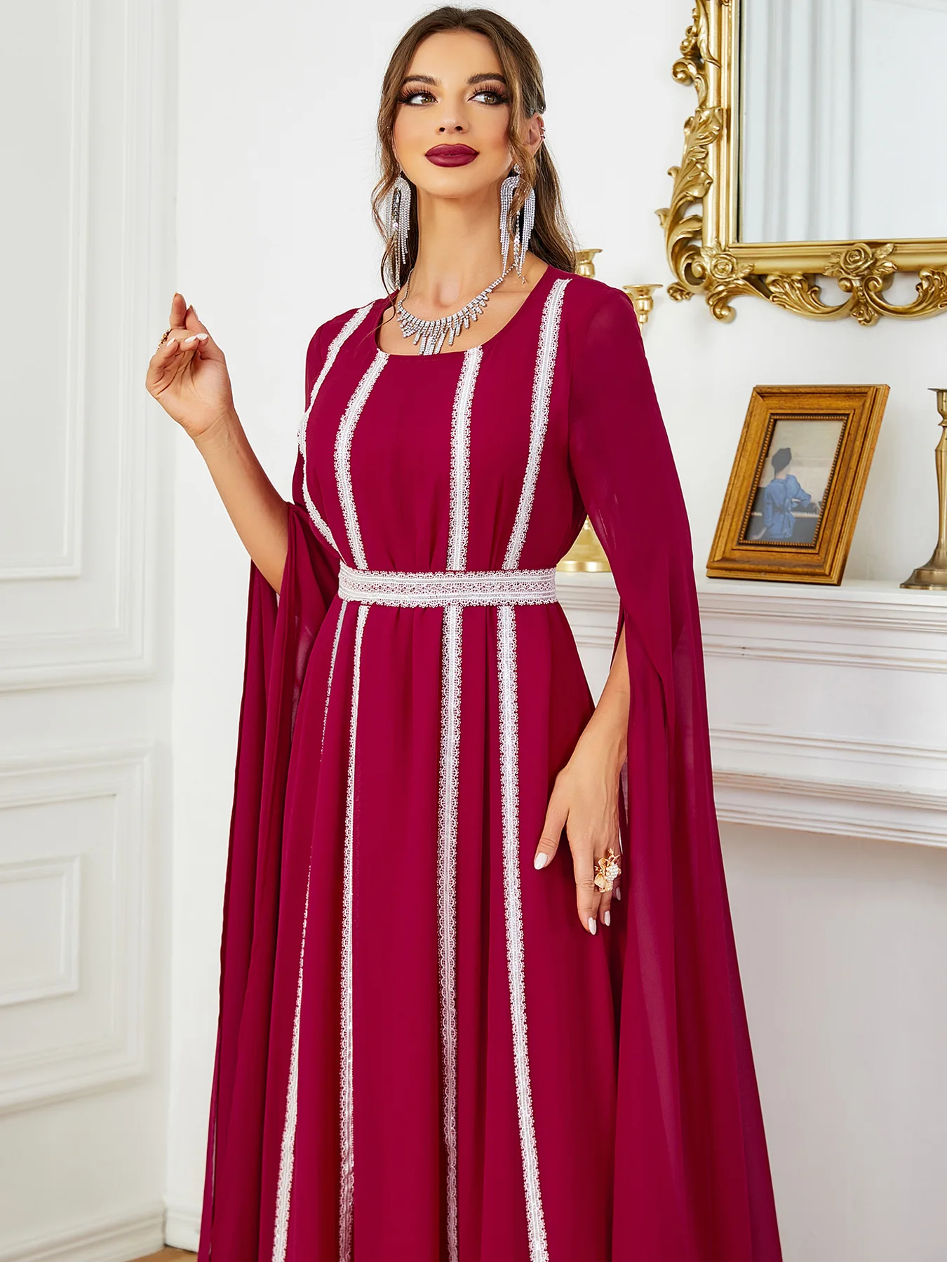 Fashion Elegant Solid Color Chiffon Party Long Dresses Moroccan Kaftan Islam Clothing Turkish African Abayas Super Sleeve Dress
Fashion Elegant Solid Color Chiffon Party Long Dresses Moroccan Kaftan Islam Clothing Turkish African Abayas Super Sleeve Dress