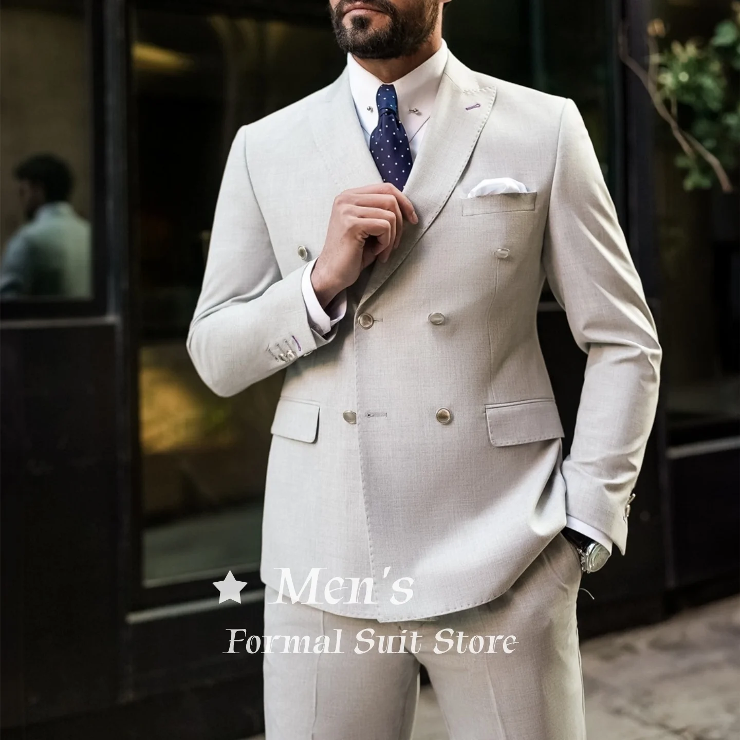 Luxury Men's Double Breasted 2 Piece Suit Peak Lapel Slim Fit Formal Business Blazer Wedding Groom Prom Tuxedo Customized
Luxury Men's Double Breasted 2 Piece Suit Peak Lapel Slim Fit Formal Business Blazer Wedding Groom Prom Tuxedo Customized