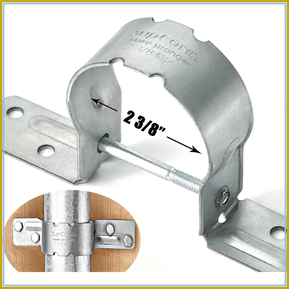 2-3/8" Steel to Wood Fence Brackets (50 Pack) - Galvanized Pipe Grip Ties for Metal Fence Post Repair
2-3/8" Steel to Wood Fence Brackets (50 Pack) - Galvanized Pipe Grip Ties for Metal Fence Post Repair