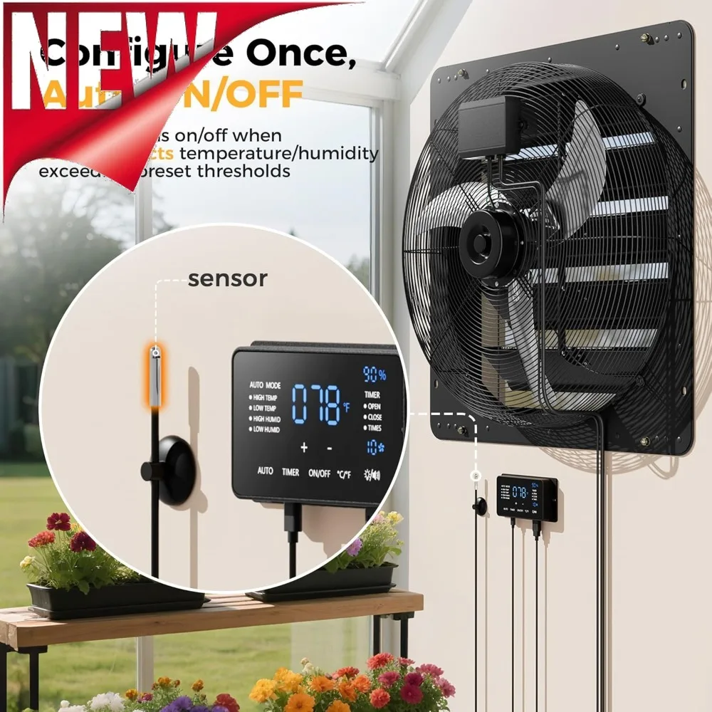 Новый стиль 24-дюймового вытяжного вентилятора затвора двигателя EC с сенсорным экраном для контроля температуры, влажности, скорости — вентиляция для чердака, зеленый
Новый стиль 24-дюймового вытяжного вентилятора затвора двигателя EC с сенсорным экраном для контроля температуры, влажности, скорости — вентиляция для чердака, зеленый