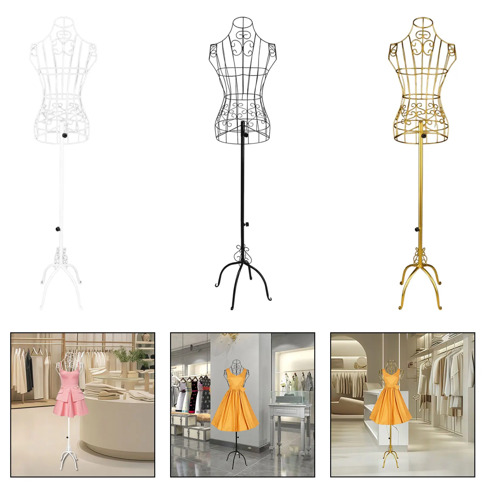 Torso Half Body Ornament Iron Female Mannequin Form Fitting Dress Display Stand Adjust Height for Women Shop Sewing Display
Torso Half Body Ornament Iron Female Mannequin Form Fitting Dress Display Stand Adjust Height for Women Shop Sewing Display