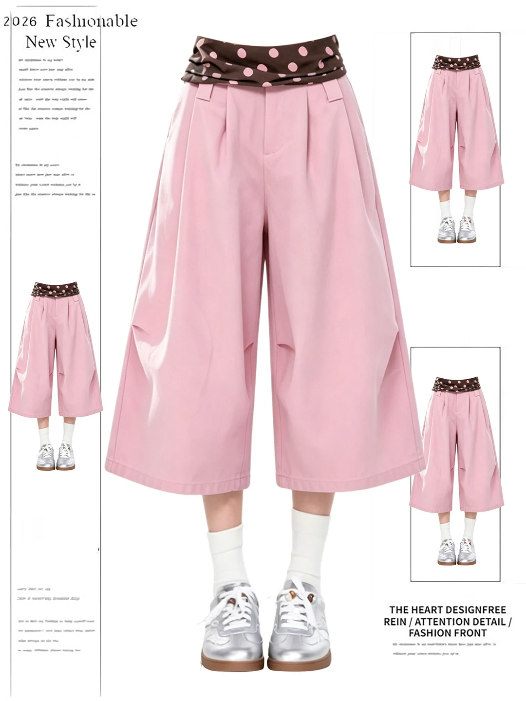 Dopamine Sweet Cool Polka Dot Patchwork Casual Seven-Foot Pants Summer Loose Wide Leg Straight Workwear Sports Shorts
Dopamine Sweet Cool Polka Dot Patchwork Casual Seven-Foot Pants Summer Loose Wide Leg Straight Workwear Sports Shorts