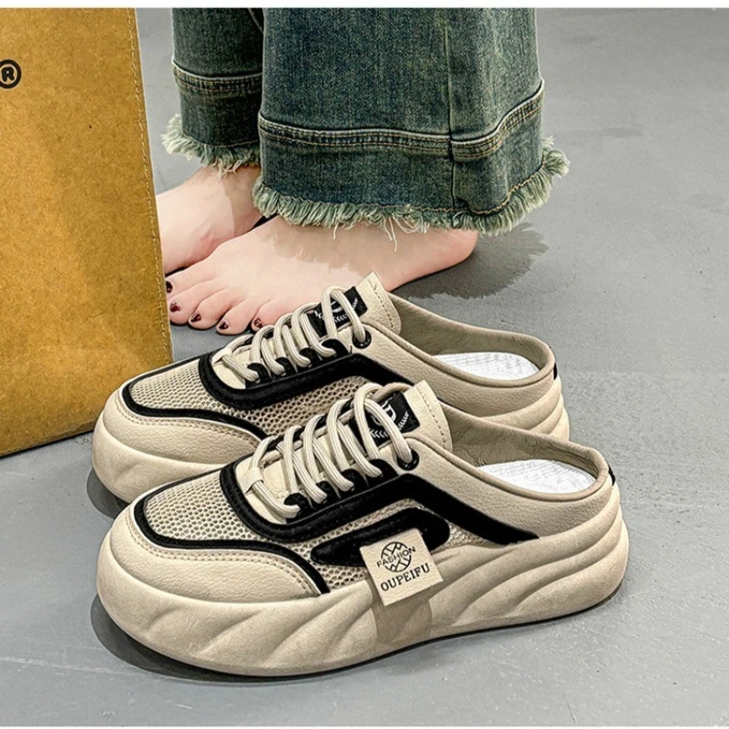 Women's Mesh Platform Mule Sneakers 2026 Summer Round Toe Slip-On Breathable Korean Style Chunky Sole White Sandals For Ladies
Women's Mesh Platform Mule Sneakers 2026 Summer Round Toe Slip-On Breathable Korean Style Chunky Sole White Sandals For Ladies