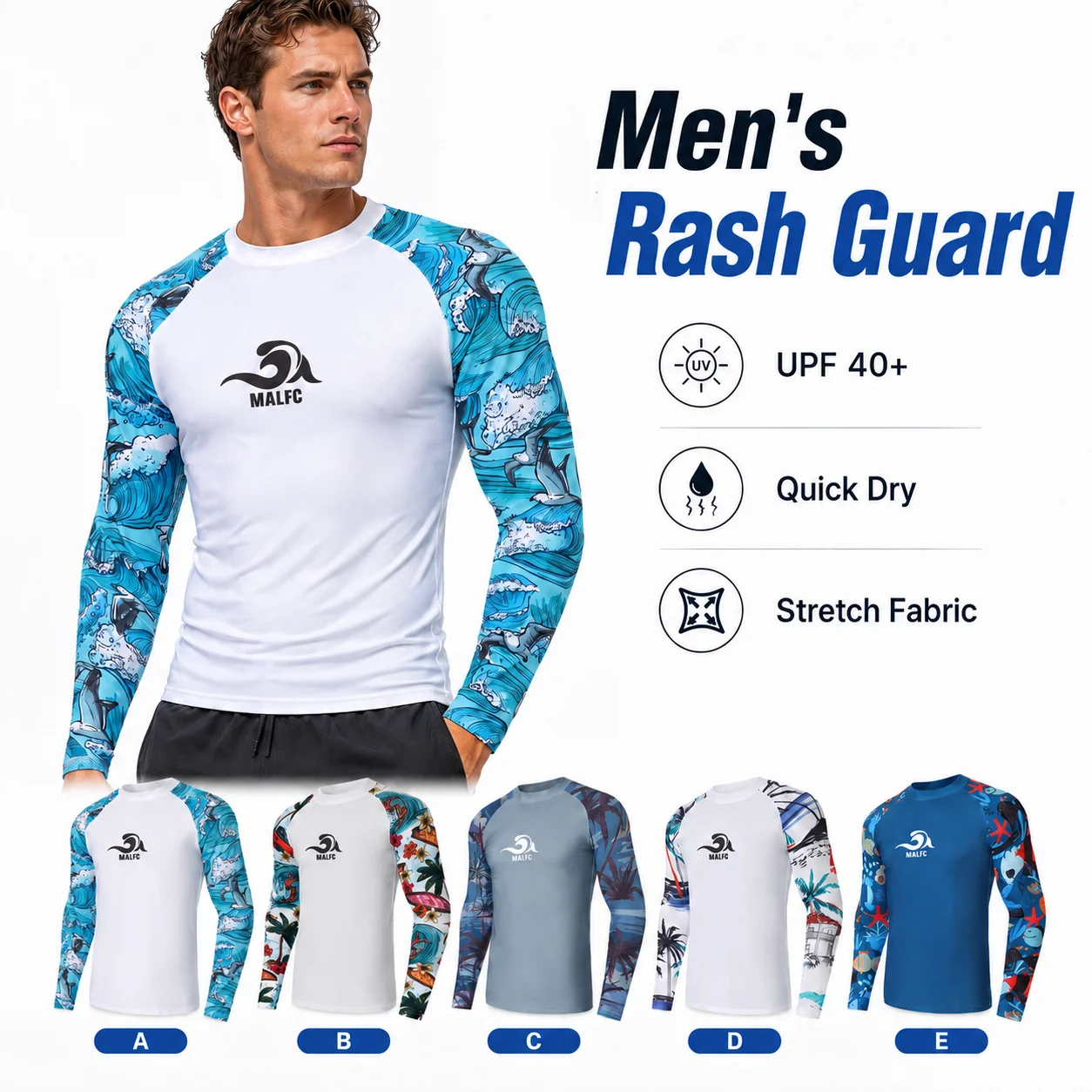 MALFC Rash guard for men Surfing Clothes Swimsuit Surf Wear UPF 40 Water Sport Long Sleeve T-shirt Swimwear
MALFC Rash guard for men Surfing Clothes Swimsuit Surf Wear UPF 40 Water Sport Long Sleeve T-shirt Swimwear