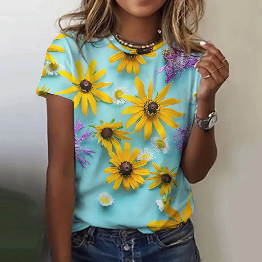 2024 Top Women Flower Printed Women's T-Shirt Oversized T-Shirt Popular Clothes Women Clothing Short Sleeve Tee Blouse
2024 Top Women Flower Printed Women's T-Shirt Oversized T-Shirt Popular Clothes Women Clothing Short Sleeve Tee Blouse