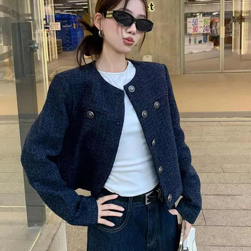 Xpqbb Autumn Winter Women's Tweed Coat Elegant with Pocket Single Breasted Short Jacket Women Vintage O-Neck Woolen Outwear
Xpqbb Autumn Winter Women's Tweed Coat Elegant with Pocket Single Breasted Short Jacket Women Vintage O-Neck Woolen Outwear