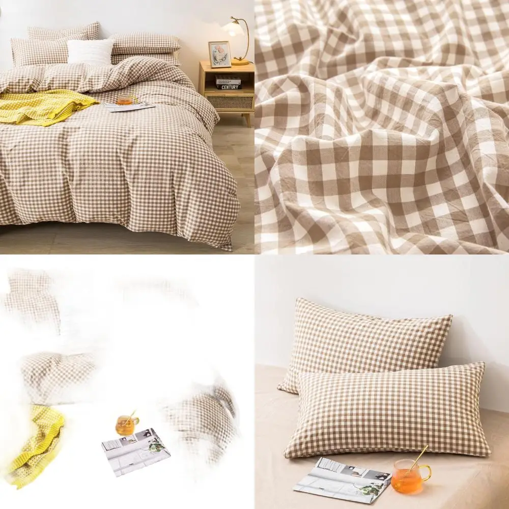 Full Size Plaid Comforter Set - 3-Piece Beige Grid Bedding with Pillowcases, Soft and Modern Grid Pattern for All Seasons
Full Size Plaid Comforter Set - 3-Piece Beige Grid Bedding with Pillowcases, Soft and Modern Grid Pattern for All Seasons