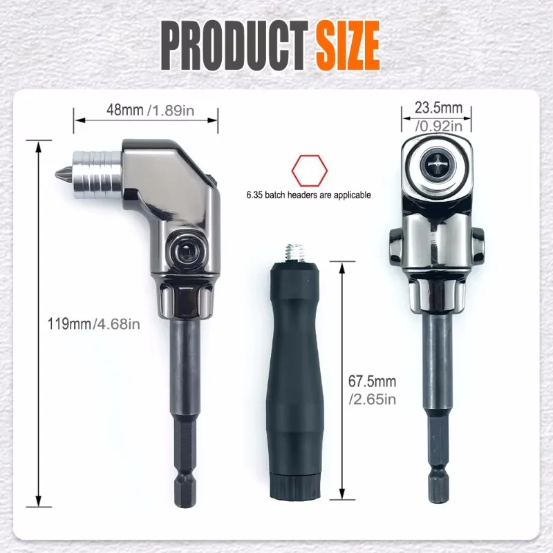 Electric Drill Corner Driver 90 Degree Right Angle Screwdriver Bit Adapter High Hardness Turning Tool for Workshop DIY Use
Electric Drill Corner Driver 90 Degree Right Angle Screwdriver Bit Adapter High Hardness Turning Tool for Workshop DIY Use