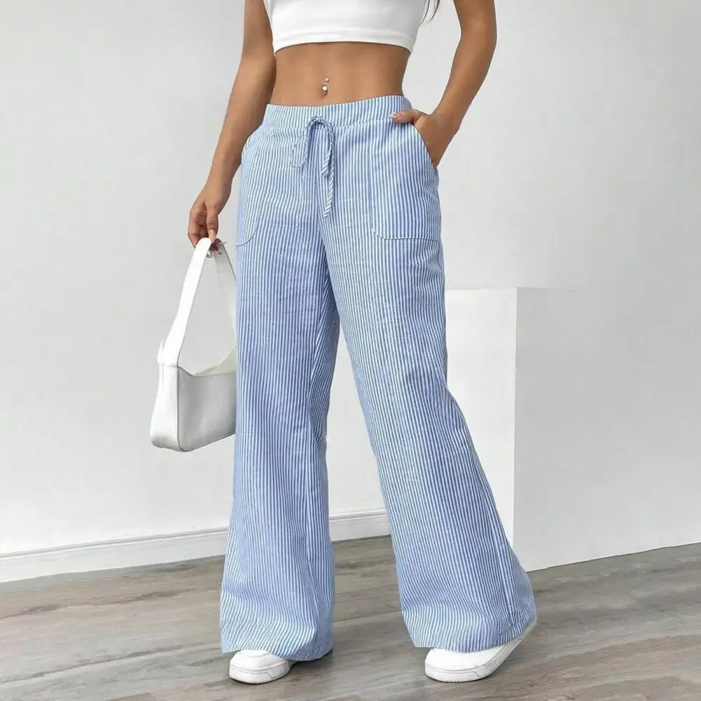 Wide-leg Trousers Women’s Wide Leg Trousers with Elastic Waist Striped Straight Pants with Pockets Relaxed Fit Leisure Bottoms
Wide-leg Trousers Women’s Wide Leg Trousers with Elastic Waist Striped Straight Pants with Pockets Relaxed Fit Leisure Bottoms