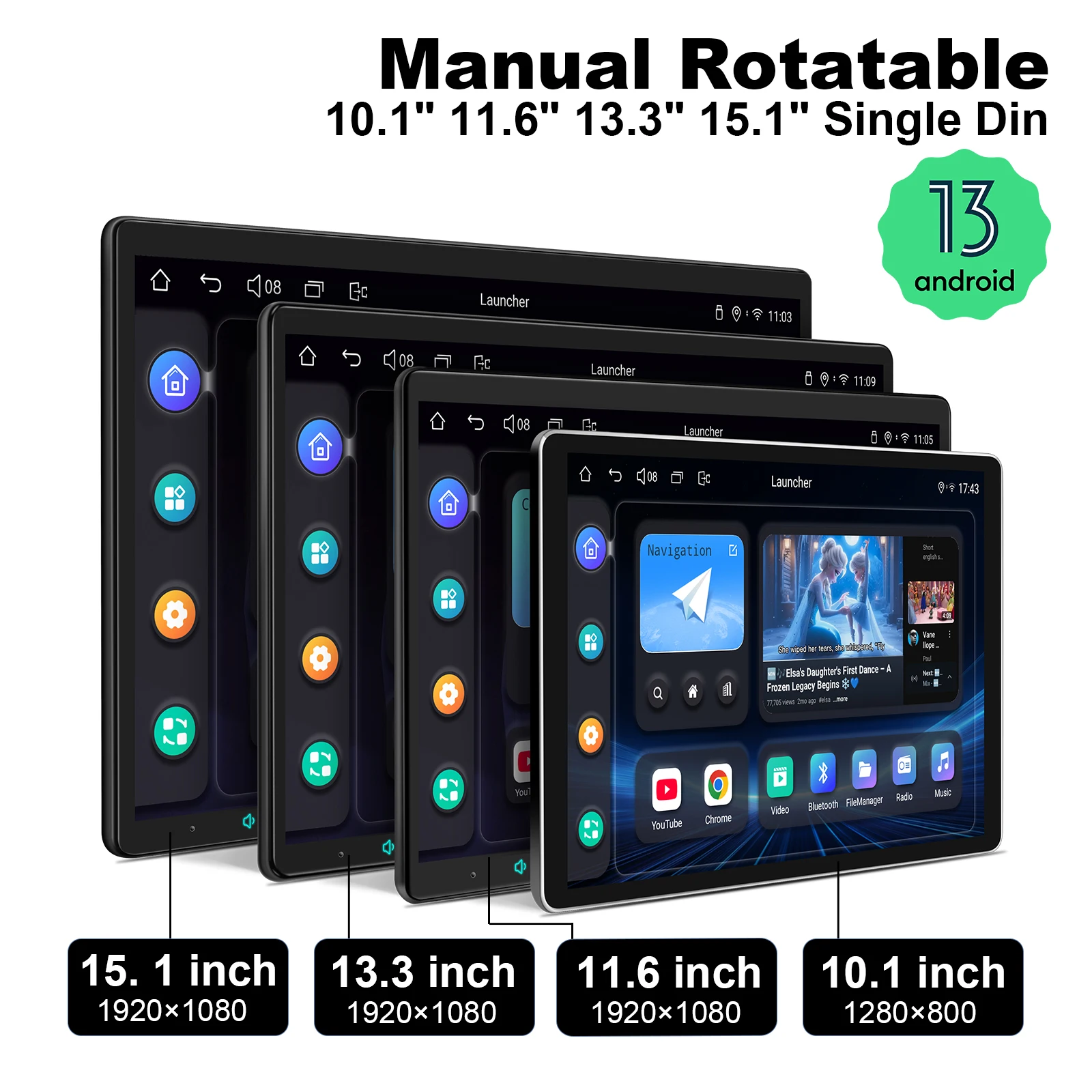 JOYING 10.1"11.6'' 13.3" 15.1"Car DVD Player Car Radio Stereo with Manual Rotatable Screen CarPlay Android Auto HD Display
JOYING 10.1"11.6'' 13.3" 15.1"Car DVD Player Car Radio Stereo with Manual Rotatable Screen CarPlay Android Auto HD Display