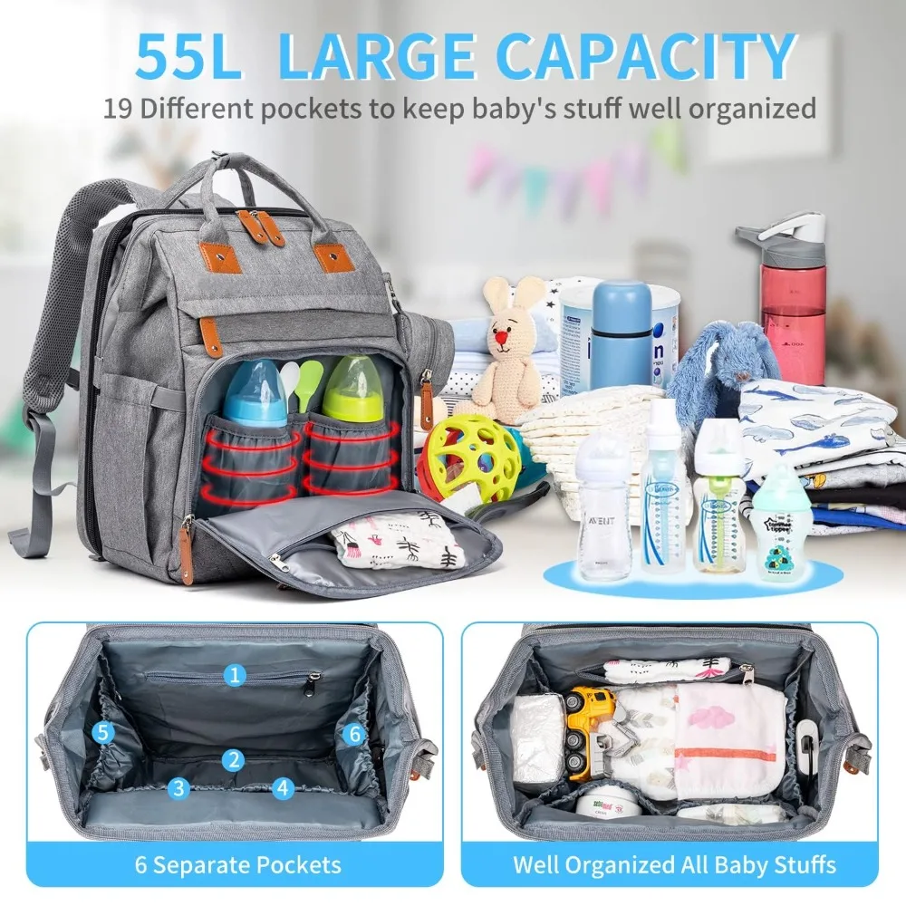 Diaper Bag Backpack with Detachable Changing Station, Large Capacity Baby Diaper Bags for Boys & Girls, Baby Registry Search
Diaper Bag Backpack with Detachable Changing Station, Large Capacity Baby Diaper Bags for Boys & Girls, Baby Registry Search