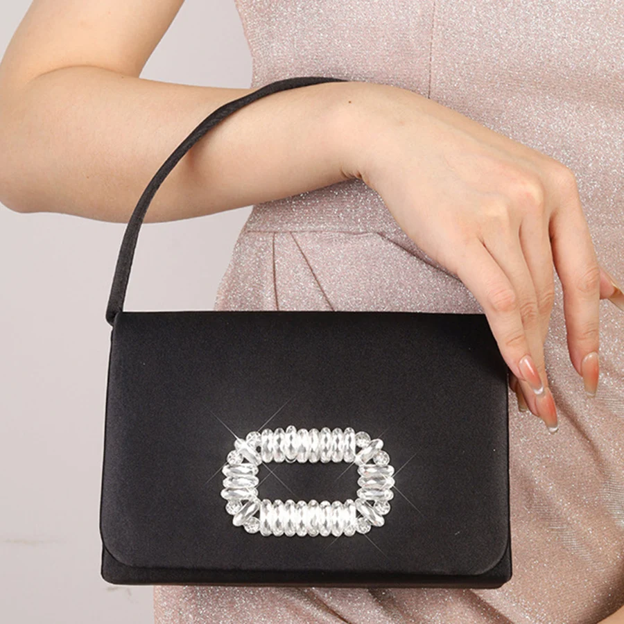 Luxury Rhinestone Silk Evening Bag Square Buckle Crystal Small Square Bag Elegant Ladies Square Flip Handbags Party Dinner Bags
Luxury Rhinestone Silk Evening Bag Square Buckle Crystal Small Square Bag Elegant Ladies Square Flip Handbags Party Dinner Bags