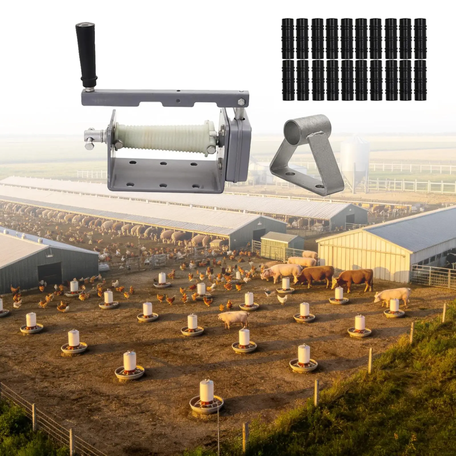 Hand Crank Winch Metal Agricultural Film Roll Up Device Multipurpose Coiler for Garden Greenhouse Frame
Hand Crank Winch Metal Agricultural Film Roll Up Device Multipurpose Coiler for Garden Greenhouse Frame