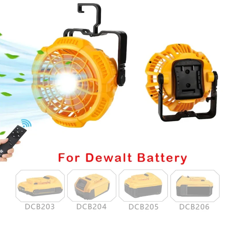 Multifunctional Lighting Fan Portable Camping Fan For Dewalt with Foldable Hook 14.4-18V Li-ion Battery Cordless Fan
Multifunctional Lighting Fan Portable Camping Fan For Dewalt with Foldable Hook 14.4-18V Li-ion Battery Cordless Fan