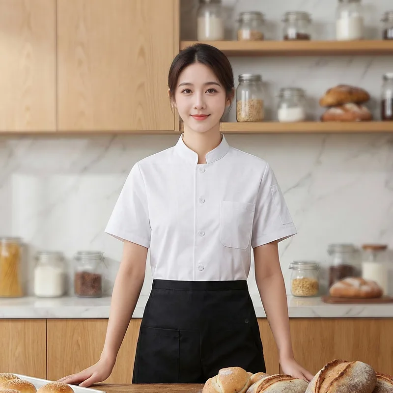Summer Short Sleeve Chef Uniform For Men Women Restaurant Hotel Kitchen Clothes Cook Costume Chef Shirt Jacket Waiter Overalls
Summer Short Sleeve Chef Uniform For Men Women Restaurant Hotel Kitchen Clothes Cook Costume Chef Shirt Jacket Waiter Overalls