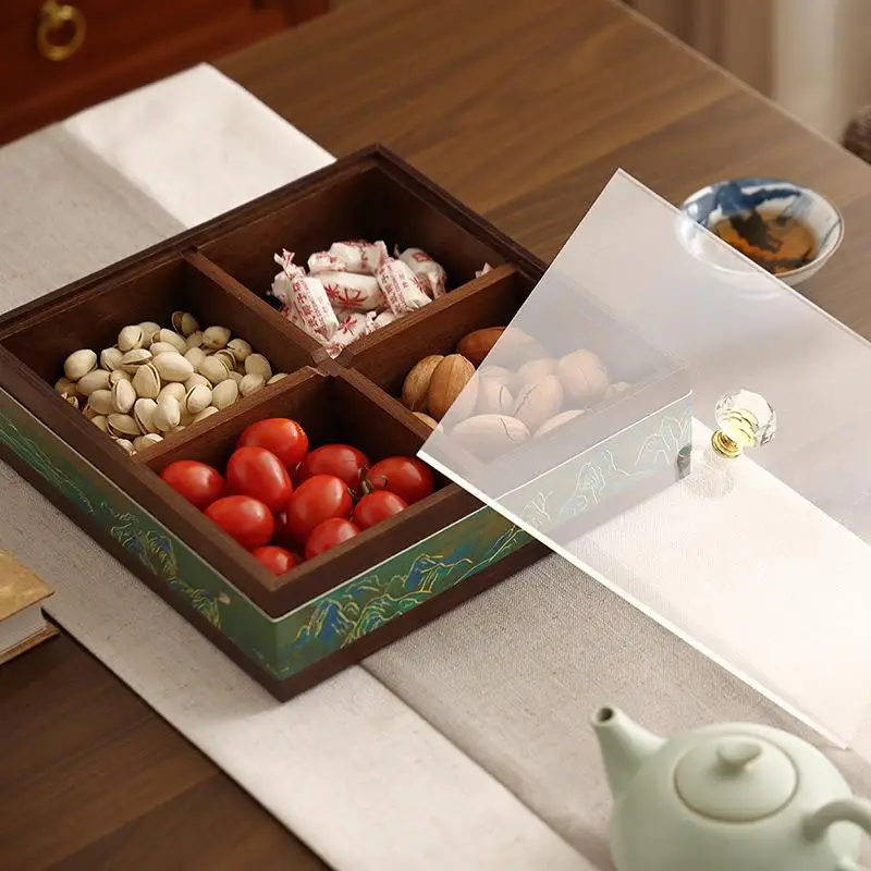 High-End Dry Fruit Box Luxury Living Room Real Wood Divided Fruit Tray Sna Storage Box Retro Sle Home Decor Accories
High-End Dry Fruit Box Luxury Living Room Real Wood Divided Fruit Tray Sna Storage Box Retro Sle Home Decor Accories