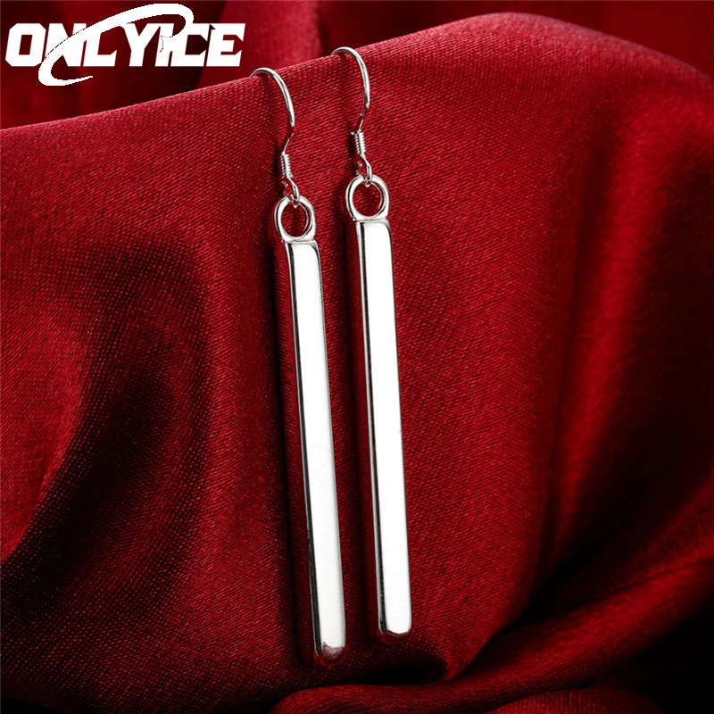 925 Sterling Silver Square Column Long Drop Earrings For Woman Fashion Popular Jewelry Charms Accessories
925 Sterling Silver Square Column Long Drop Earrings For Woman Fashion Popular Jewelry Charms Accessories