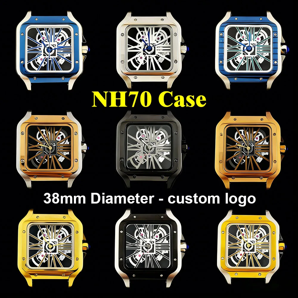 New NH70 Square Case Men's Watch with Hollow Dial 38mm Case Suitable for NH70 Movement Watch Accessories
New NH70 Square Case Men's Watch with Hollow Dial 38mm Case Suitable for NH70 Movement Watch Accessories