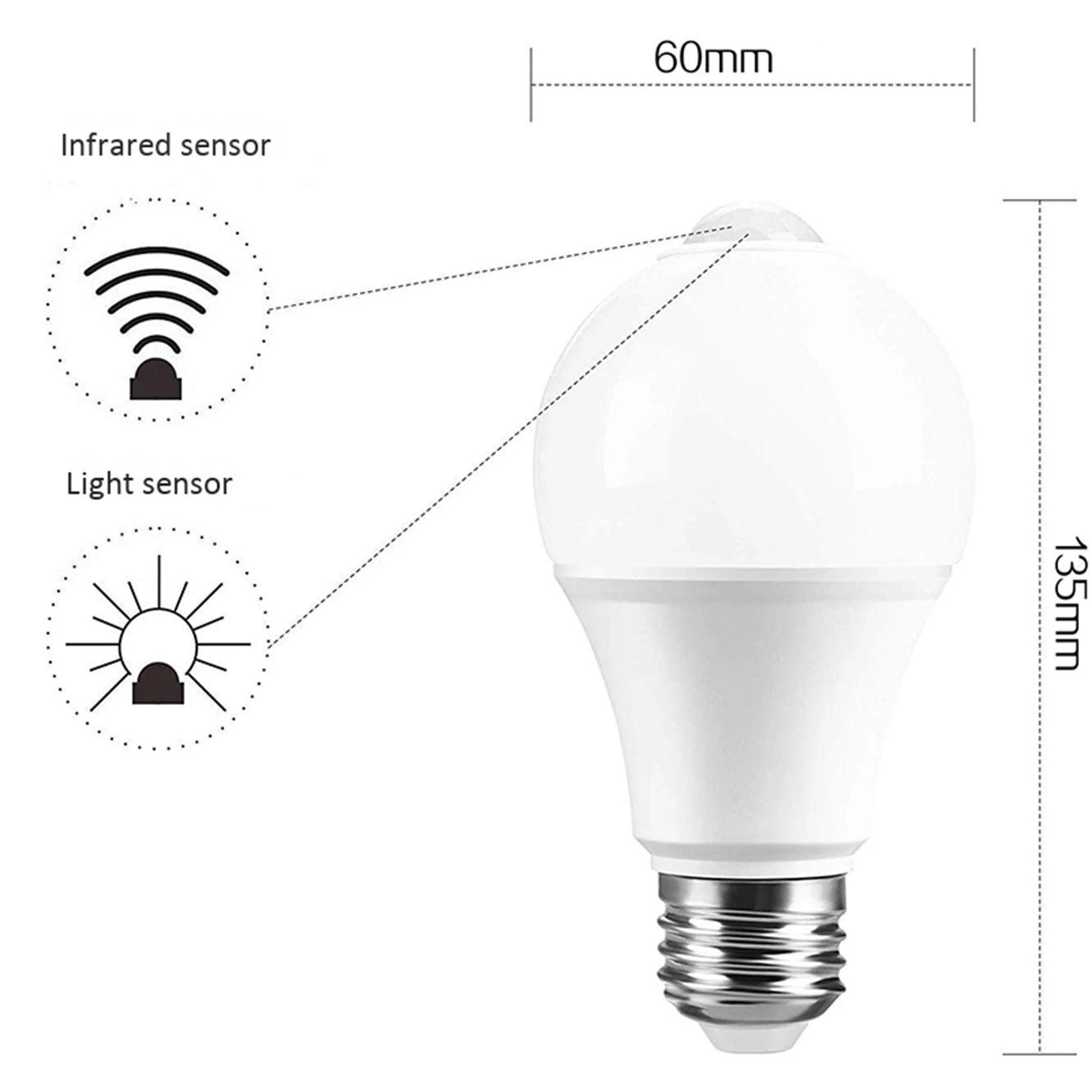 A04G-2X 12W Motion Sensor Light Bulb,Outdoor/Indoor Movement Activated Security LED Bulb,1000LM,E26/B22,3500K Warm White
A04G-2X 12W Motion Sensor Light Bulb,Outdoor/Indoor Movement Activated Security LED Bulb,1000LM,E26/B22,3500K Warm White