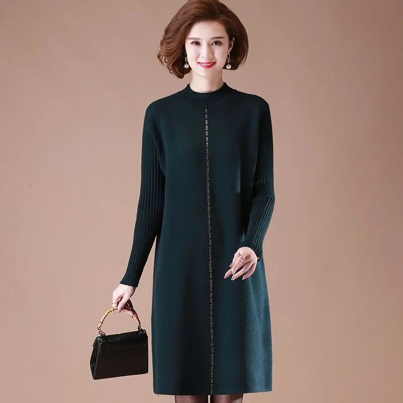 Women Oversize Knitting Dress For Autumn Winter 2024 New Female Sweater Causal Loose Solid Half High Collar Pullover Dresses
Women Oversize Knitting Dress For Autumn Winter 2024 New Female Sweater Causal Loose Solid Half High Collar Pullover Dresses
