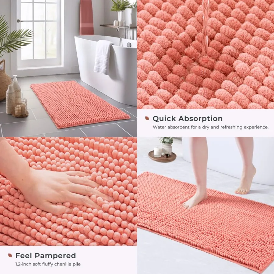 Large Chenille Bathroom Rugs Mat 47x24, Non-Slip Bath Mat for Bathroom Floor Bathtub, Washable Shower Shag Bath Rugs, Soft Thic
Large Chenille Bathroom Rugs Mat 47x24, Non-Slip Bath Mat for Bathroom Floor Bathtub, Washable Shower Shag Bath Rugs, Soft Thic