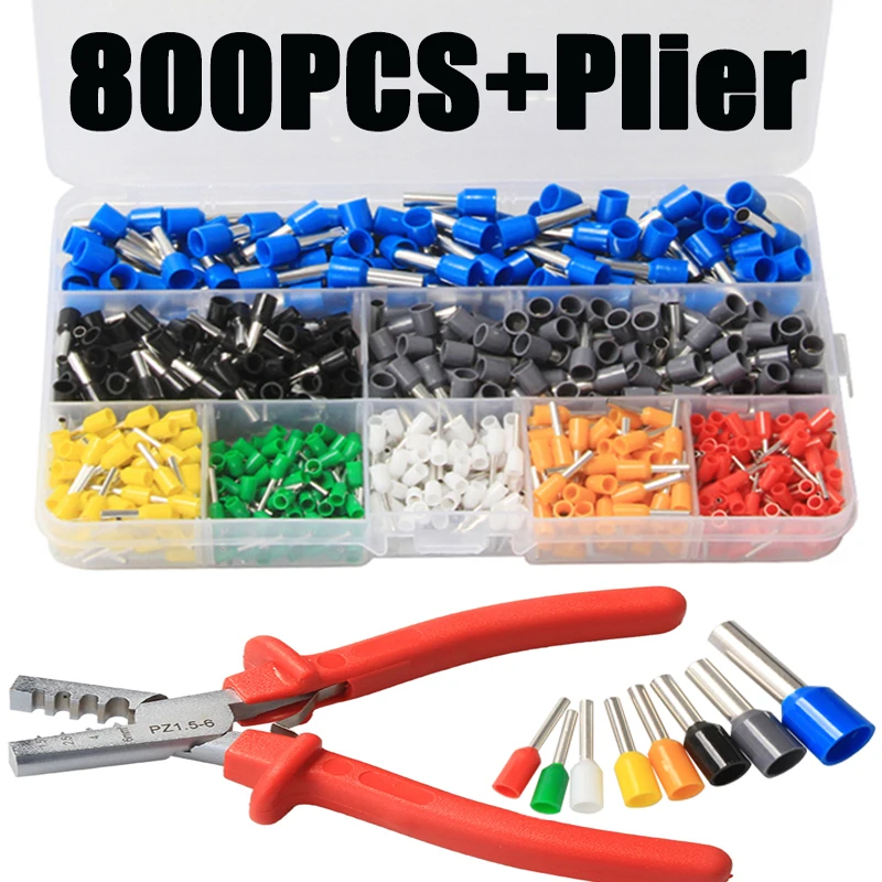800pcs Terminals Kit AWG 10-23 1.5-6mm2 Crimping Pliers for Cable End Sleeves Special Tube Clamp Ferrule Hand Tool Pliers
800pcs Terminals Kit AWG 10-23 1.5-6mm2 Crimping Pliers for Cable End Sleeves Special Tube Clamp Ferrule Hand Tool Pliers