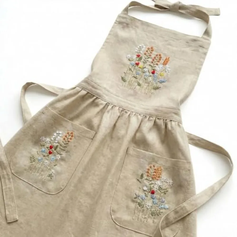 Linen Apron with Hand Embroidered Floral Design, Natural Fabric Apron for Kitchen, Linen Apron with Pockets, Cooking, Baking, G
Linen Apron with Hand Embroidered Floral Design, Natural Fabric Apron for Kitchen, Linen Apron with Pockets, Cooking, Baking, G