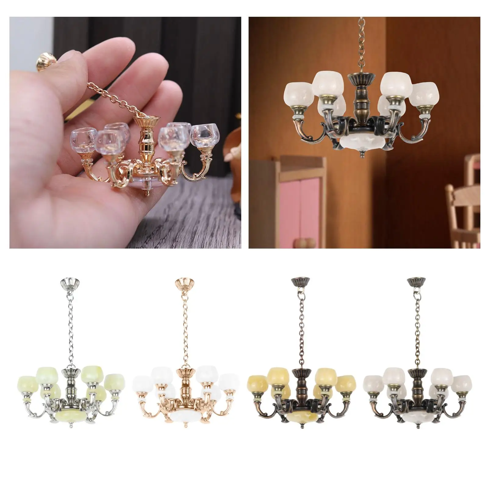 1: 12 Mini Chandelier Life Scene Pretend Play Doll Accessories Decoration
1: 12 Mini Chandelier Life Scene Pretend Play Doll Accessories Decoration