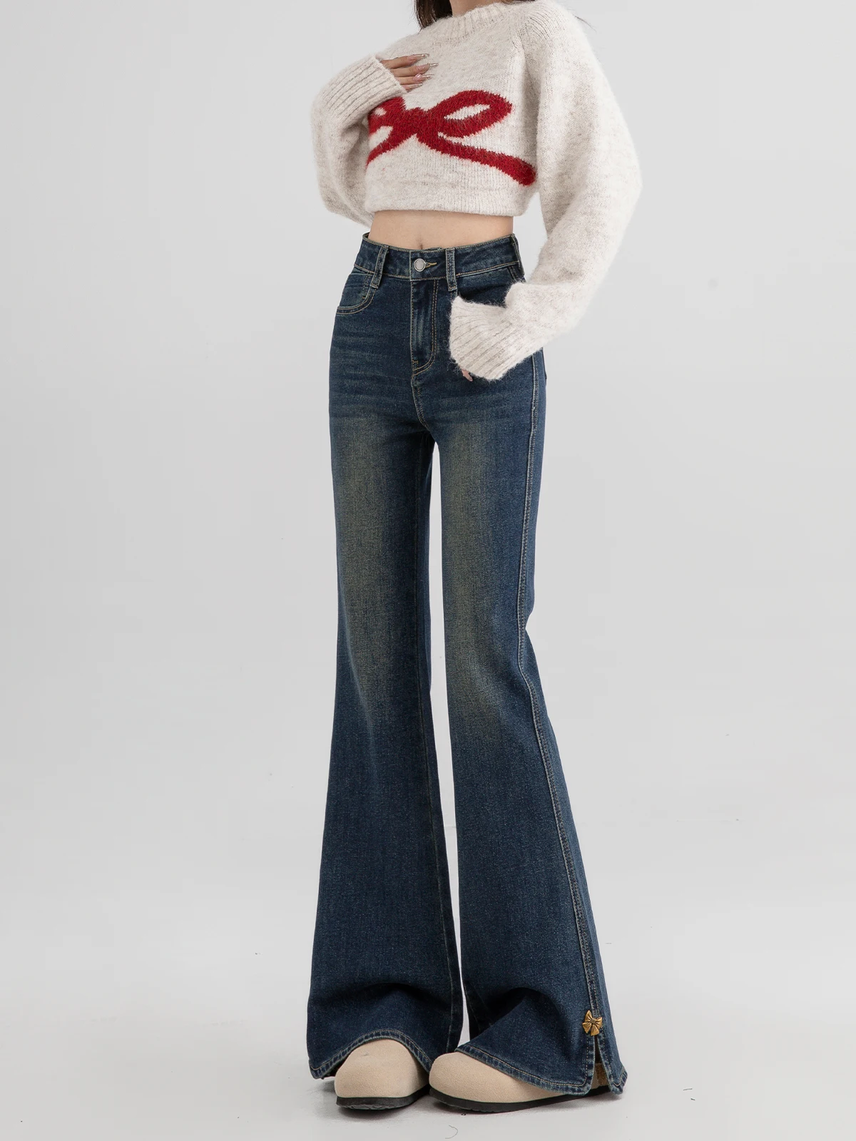 American High Street Flare Denim Jeans Women's Spring Autumn New Large Size Fat Mm Side Slit High Waist Hoof Floor-leng...
American High Street Flare Denim Jeans Women's Spring Autumn New Large Size Fat Mm Side Slit High Waist Hoof Floor-leng...