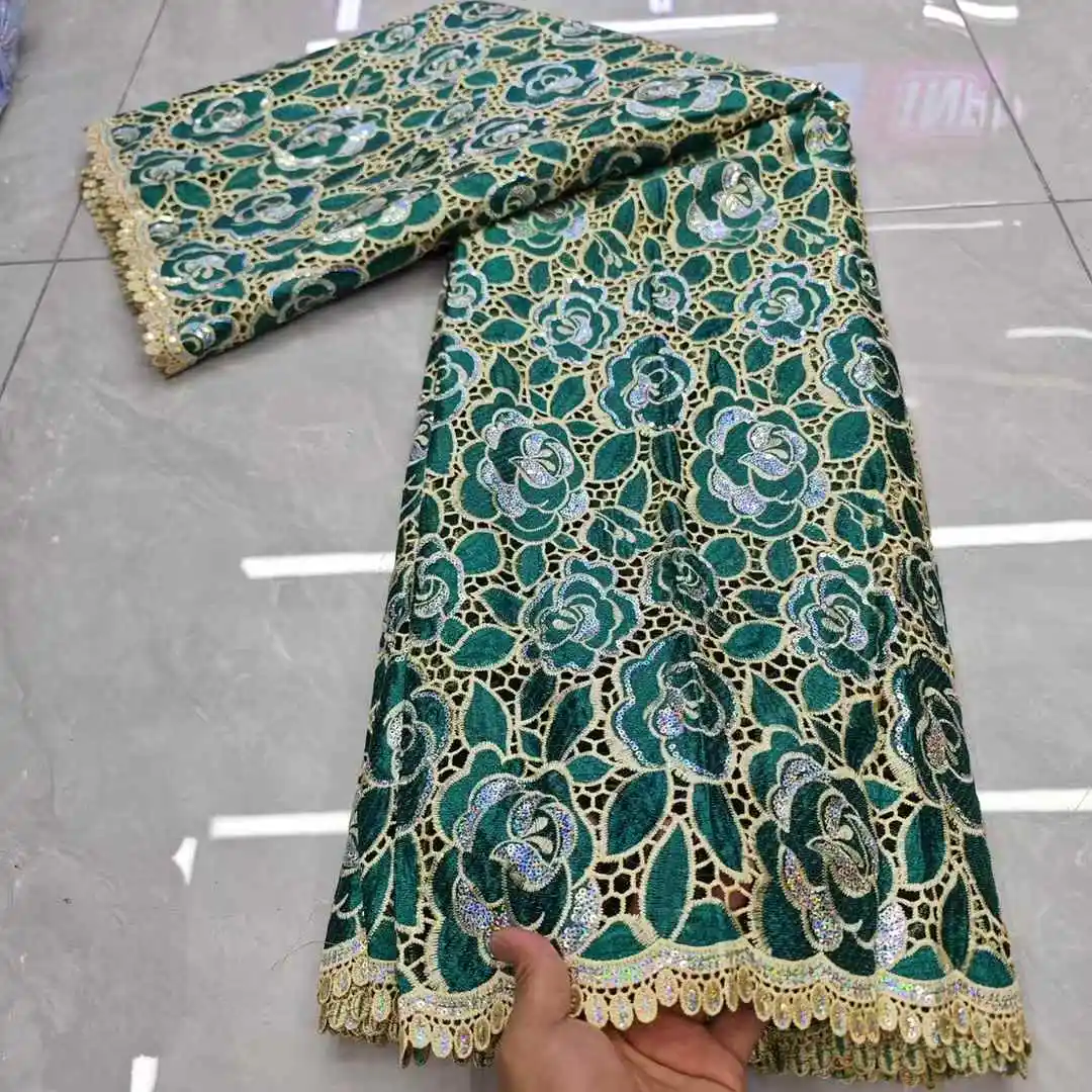 African Guipure Lace Fabric High Quality 2025 Lace Material Nigerian Sequins Cord Lace Fabric Luxury For Sew Party Dresses Women
African Guipure Lace Fabric High Quality 2025 Lace Material Nigerian Sequins Cord Lace Fabric Luxury For Sew Party Dresses Women