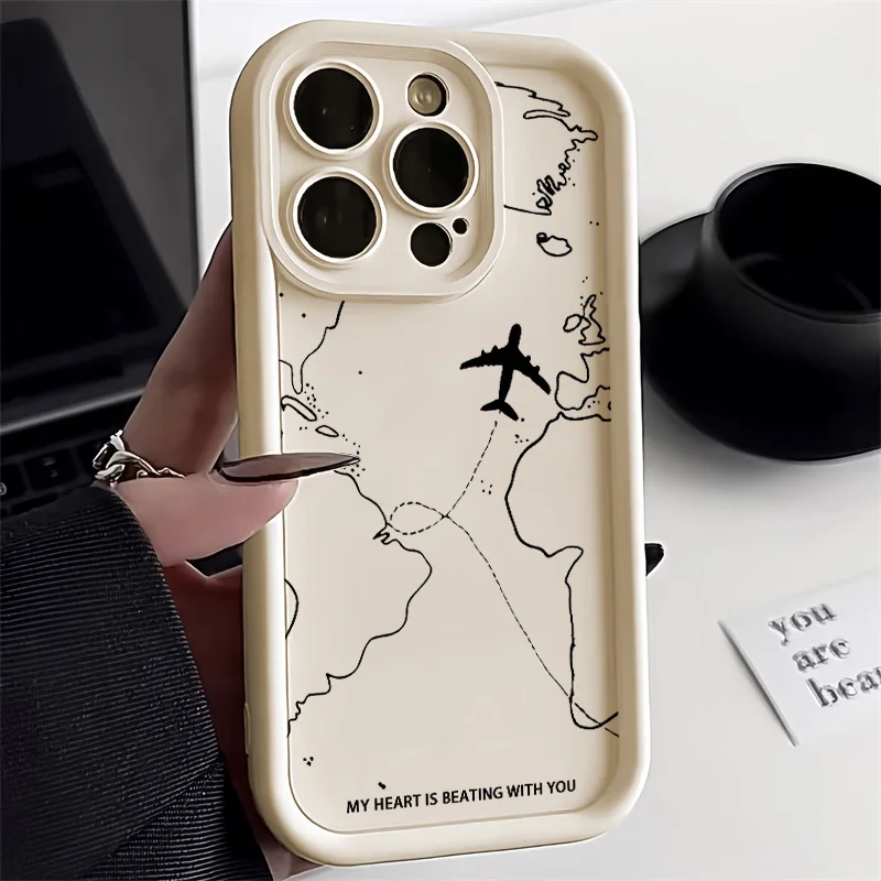 Soft Matte Case For iPhone 16 Case Travel-Inspired Airplane Route Funda iPhone 11 15 14 13 12 Pro Max 7 8 Plus XR SE Back Cover
Soft Matte Case For iPhone 16 Case Travel-Inspired Airplane Route Funda iPhone 11 15 14 13 12 Pro Max 7 8 Plus XR SE Back Cover
