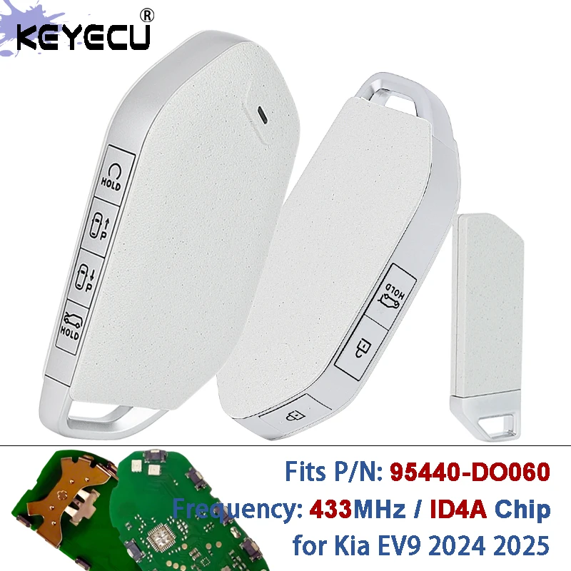 KEYECU 95440-DO060 95440-D0060 433MHz 4A Chip Proximity Keyless-Go Smart Remote Car Key Start Fob for Kia EV9 2024 2025
KEYECU 95440-DO060 95440-D0060 433MHz 4A Chip Proximity Keyless-Go Smart Remote Car Key Start Fob for Kia EV9 2024 2025