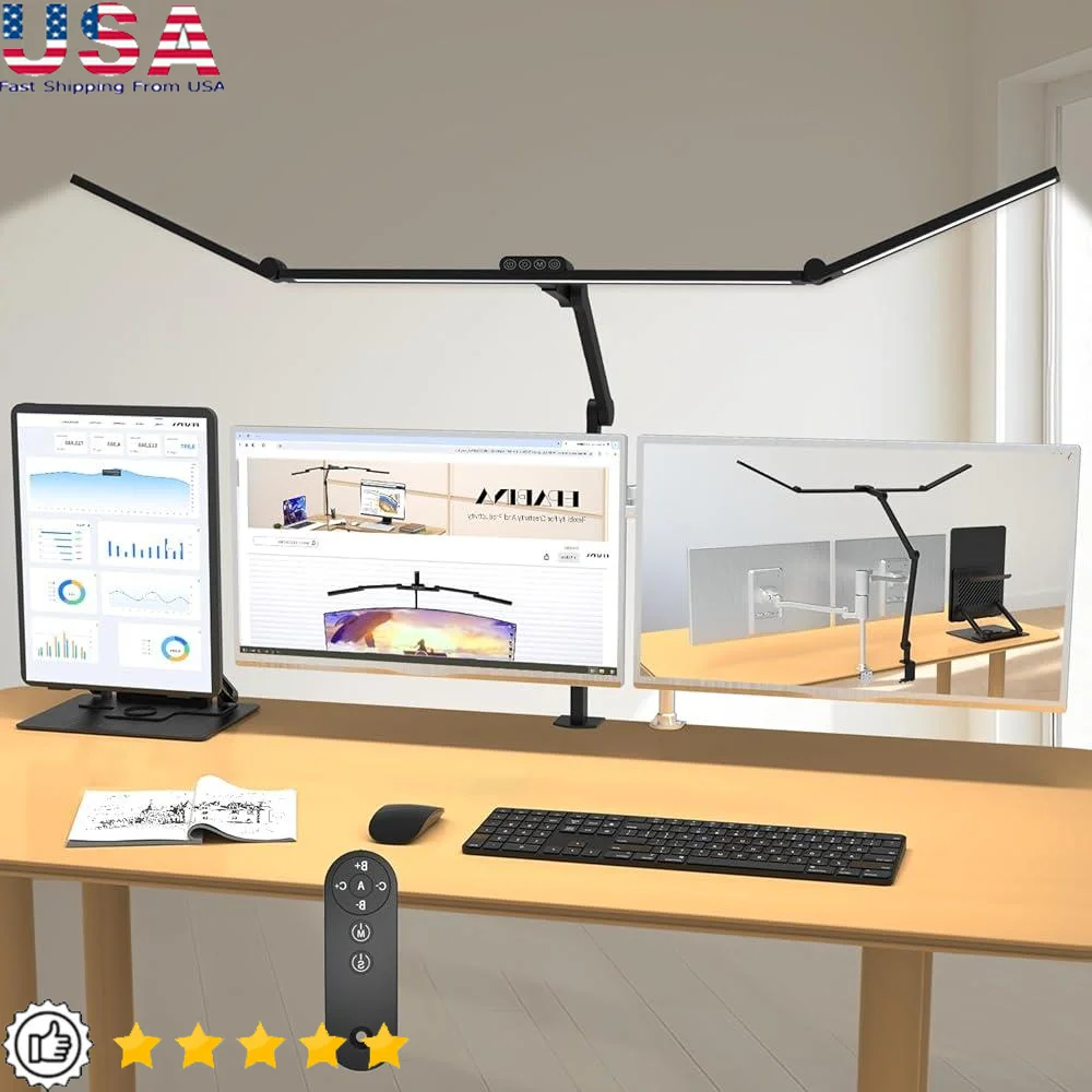 3000 Lumen Dimmable Desk Lamp with Clamp Intelligent Sensor Adjustable Brightness Home Office Working Reading
3000 Lumen Dimmable Desk Lamp with Clamp Intelligent Sensor Adjustable Brightness Home Office Working Reading