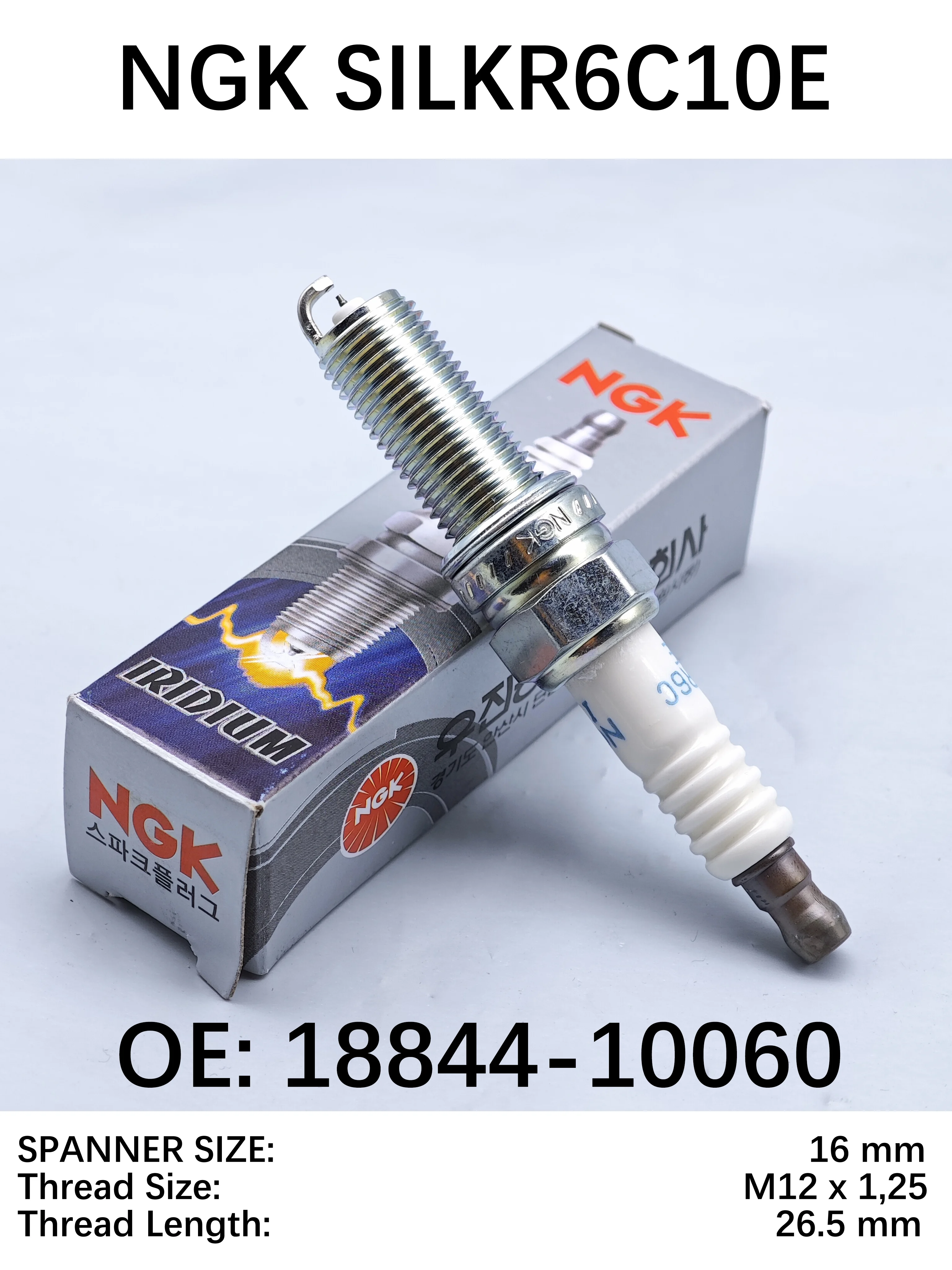 1pcs Original NGK Iridium Spark Plug SILKR6C10E OEM 18844-10060 Suitable For Engine Code G4LC 1.4
1pcs Original NGK Iridium Spark Plug SILKR6C10E OEM 18844-10060 Suitable For Engine Code G4LC 1.4