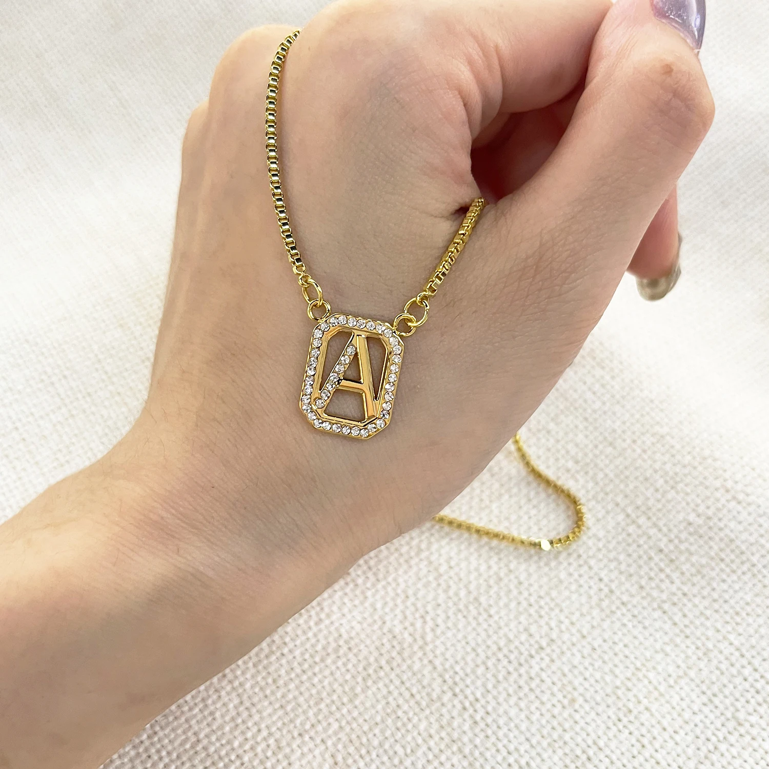Hexagon Dot Diamond Alphabet Necklace Personalized Alphabet Iced Out Pendant Stainless Steel Alphabet Pendant Gift for Women
Hexagon Dot Diamond Alphabet Necklace Personalized Alphabet Iced Out Pendant Stainless Steel Alphabet Pendant Gift for Women