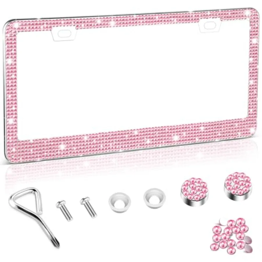 Bling License Plate Frame for Women, 1Pack Rhinestone Handcrafted Crystal Premium Stainless Steel, Stainless Steel Car Accessor
Bling License Plate Frame for Women, 1Pack Rhinestone Handcrafted Crystal Premium Stainless Steel, Stainless Steel Car Accessor
