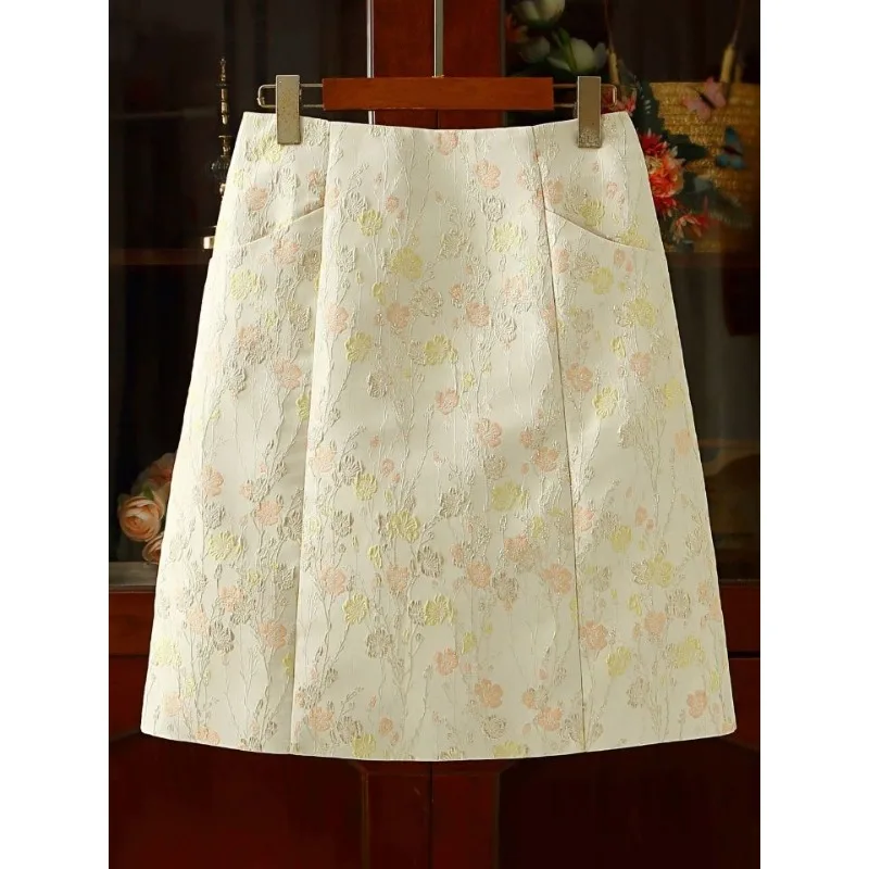 Women's Chinese Style Floral Jacquard Midi Skirt High Waist Elegant Casual Skirt
Women's Chinese Style Floral Jacquard Midi Skirt High Waist Elegant Casual Skirt