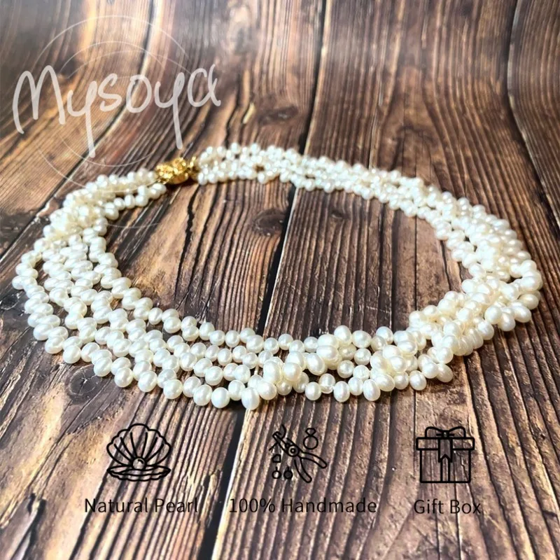 MYSOYA четырехпрядное ожерелье из белого пшеничного жемчуга с пресноводным жемчугом 4-5 мм с подарочной коробкой для нее/им, подходит для дня рождения/свадьбы
MYSOYA четырехпрядное ожерелье из белого пшеничного жемчуга с пресноводным жемчугом 4-5 мм с подарочной коробкой для нее/им, подходит для дня рождения/свадьбы