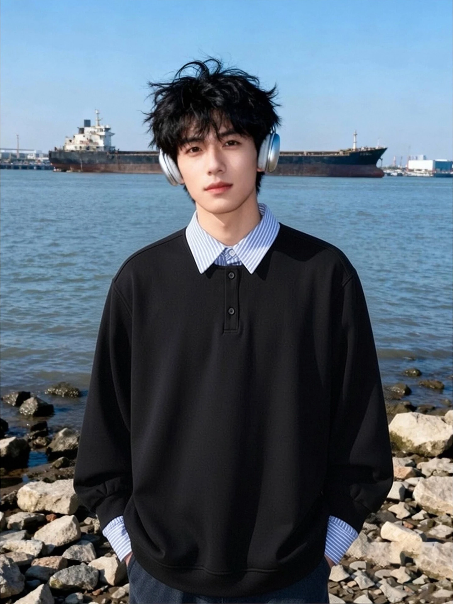 Мужская толстовка American Style с длинным рукавом, весенний дизайн, высокий воротник, имитация двухслойной футболки, повседневная одежда для студентов
Мужская толстовка American Style с длинным рукавом, весенний дизайн, высокий воротник, имитация двухслойной футболки, повседневная одежда для студентов