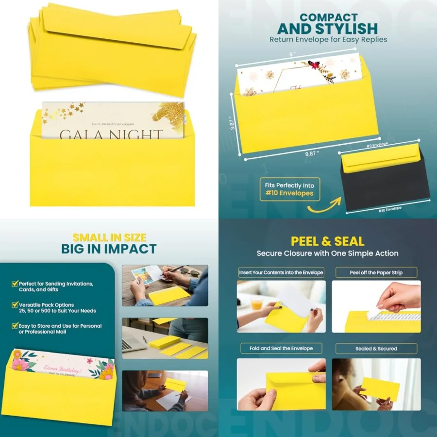 9 Lemon Envelopes Self Seal, 25/pack, Colored Envelopes Letter Size 3 7/8 x 8 7/8 inch, Business Envelopes for Cards, Invitatio
9 Lemon Envelopes Self Seal, 25/pack, Colored Envelopes Letter Size 3 7/8 x 8 7/8 inch, Business Envelopes for Cards, Invitatio