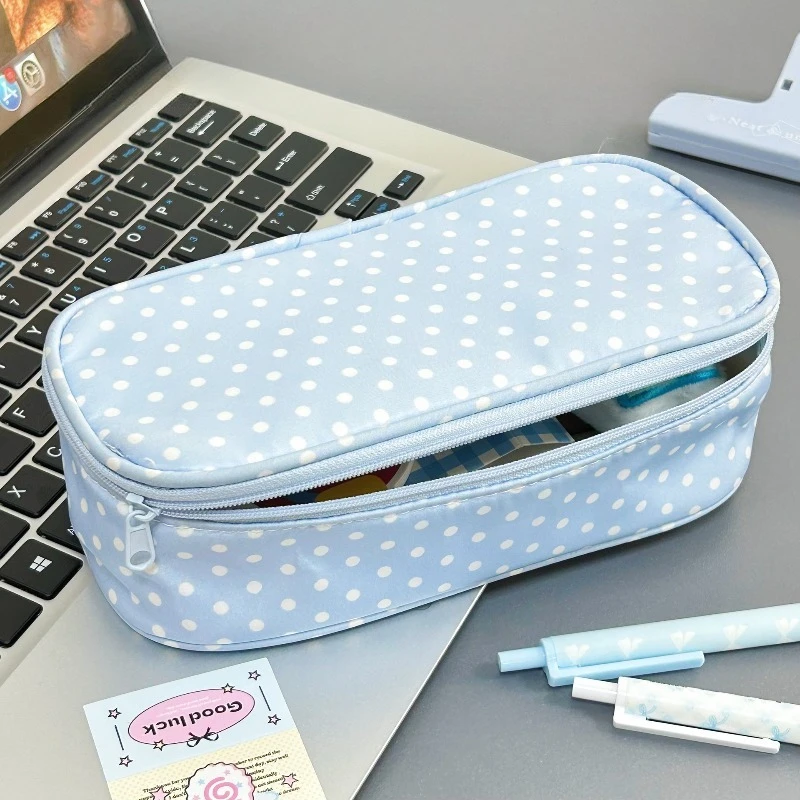 Dots Pencil Bag Ins Simple Cosmetics Pouch Fashion Girls Stationery Bag Case Holder Zipper Back To School Supplies
Dots Pencil Bag Ins Simple Cosmetics Pouch Fashion Girls Stationery Bag Case Holder Zipper Back To School Supplies
