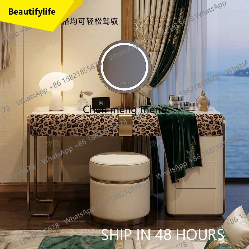 53 Light luxury makeup table custom Italian senior leopard print cow fur marble dressing table
53 Light luxury makeup table custom Italian senior leopard print cow fur marble dressing table