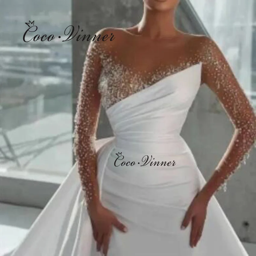 Качественное атласное свадебное платье 2 в 1, индивидуальное качество, 2025 г., свадебные платья русалки с длинными рукавами и тяжелым бисером, с подвижной юбкой W1469
Качественное атласное свадебное платье 2 в 1, индивидуальное качество, 2025 г., свадебные платья русалки с длинными рукавами и тяжелым бисером, с подвижной юбкой W1469