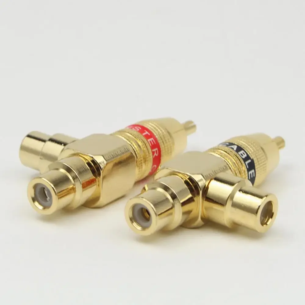 RCA1t2 Copper Audio Splitter Plug RCA 1 Male to 2 Female AV Socket Connector Adapter
RCA1t2 Copper Audio Splitter Plug RCA 1 Male to 2 Female AV Socket Connector Adapter