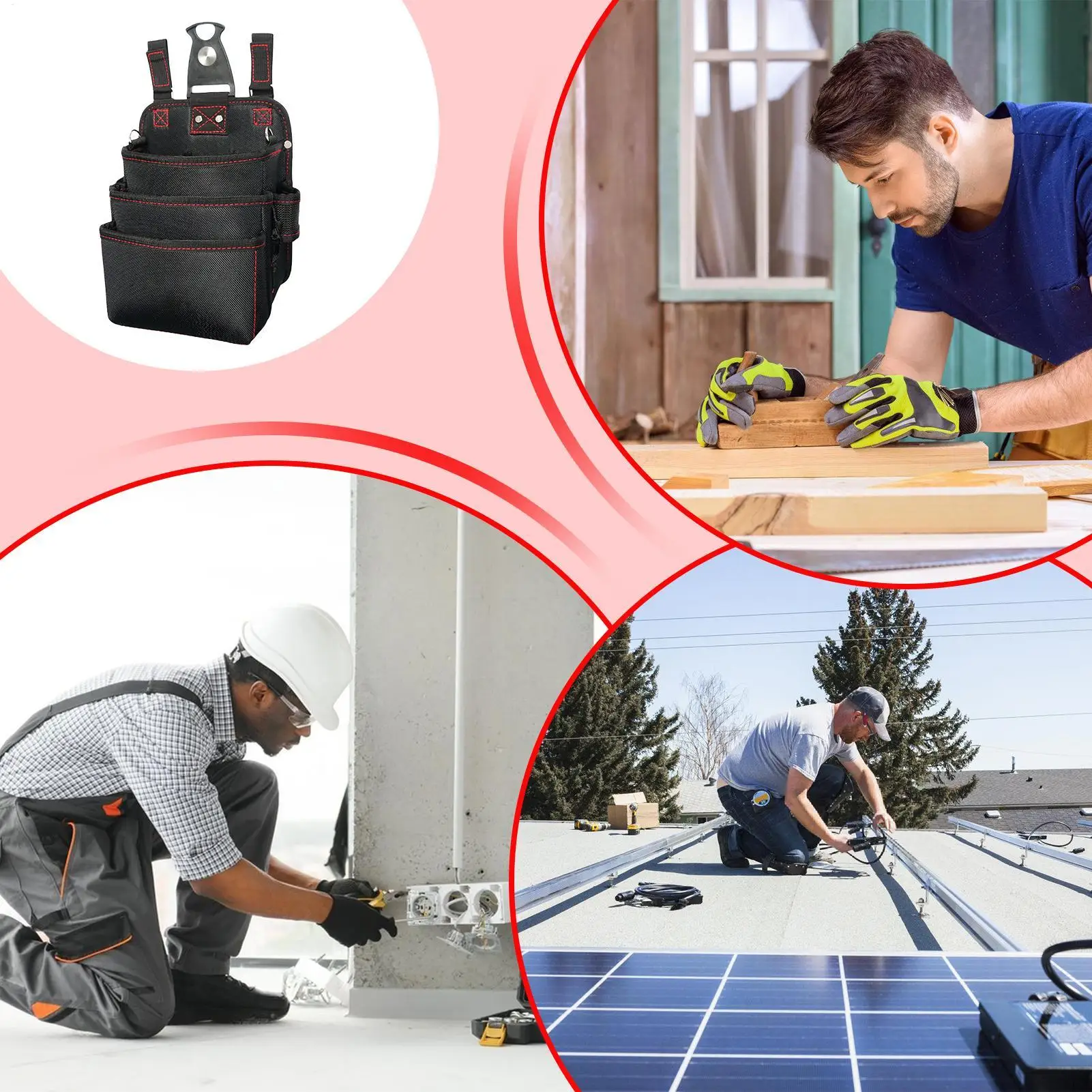 Tool Pouch 3-Layer Waterproof Oxford Pack Fanny Holder Tool Belt Pouches For Electrician Construction Work Carpenter Garden
Tool Pouch 3-Layer Waterproof Oxford Pack Fanny Holder Tool Belt Pouches For Electrician Construction Work Carpenter Garden