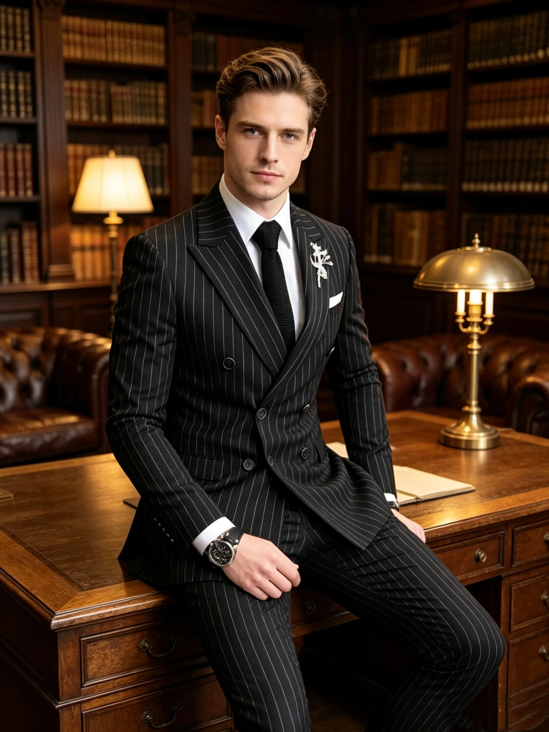 Slim Fit Peak Lapel Double Breasted Navy Blue/Black Striped Men's Tuxedo 2 Piece Business Set - Wedding Groom Suits (Jacket+Pant
Slim Fit Peak Lapel Double Breasted Navy Blue/Black Striped Men's Tuxedo 2 Piece Business Set - Wedding Groom Suits (Jacket+Pant