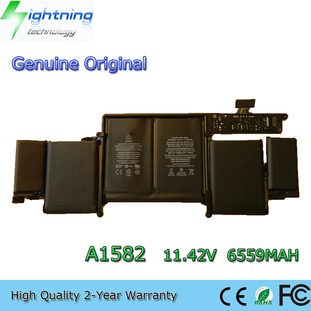Brand New Genuine Original A1582 11.42V 74.9Wh Laptop Battery for Apple MacBook Pro 13" A1502 Retina Late 2013-Early 2015
Brand New Genuine Original A1582 11.42V 74.9Wh Laptop Battery for Apple MacBook Pro 13" A1502 Retina Late 2013-Early 2015