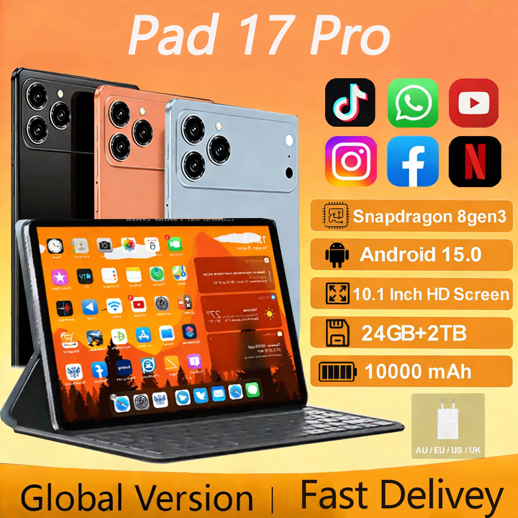 ГОРЯЧАЯ НОВИНКА 2026: Планшет Pad 17 Pro 16 ГБ+1 ТБ, две SIM-карты, 10000 мАч, Android 15, 10.1 дюйма, Snapdragon 8 Gen3, Wi-Fi+GPS
ГОРЯЧАЯ НОВИНКА 2026: Планшет Pad 17 Pro 16 ГБ+1 ТБ, две SIM-карты, 10000 мАч, Android 15, 10.1 дюйма, Snapdragon 8 Gen3, Wi-Fi+GPS